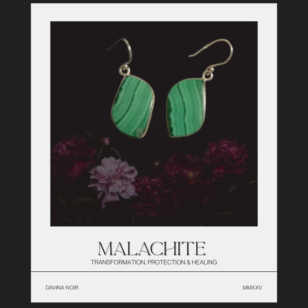 Malachite 925 Sterling Silver Dangle Earrings